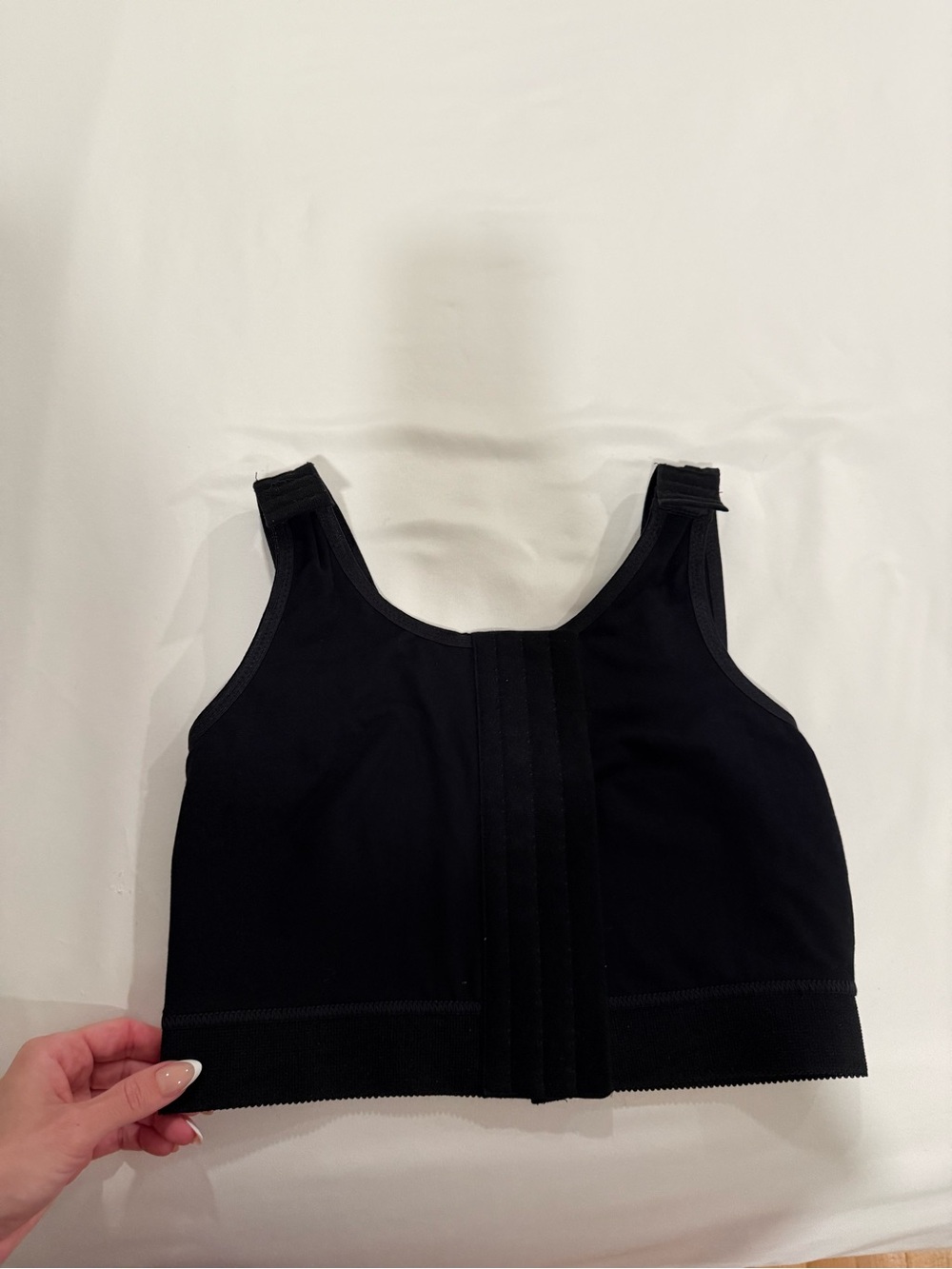 Front-Closure Support Surgical Bra in Black